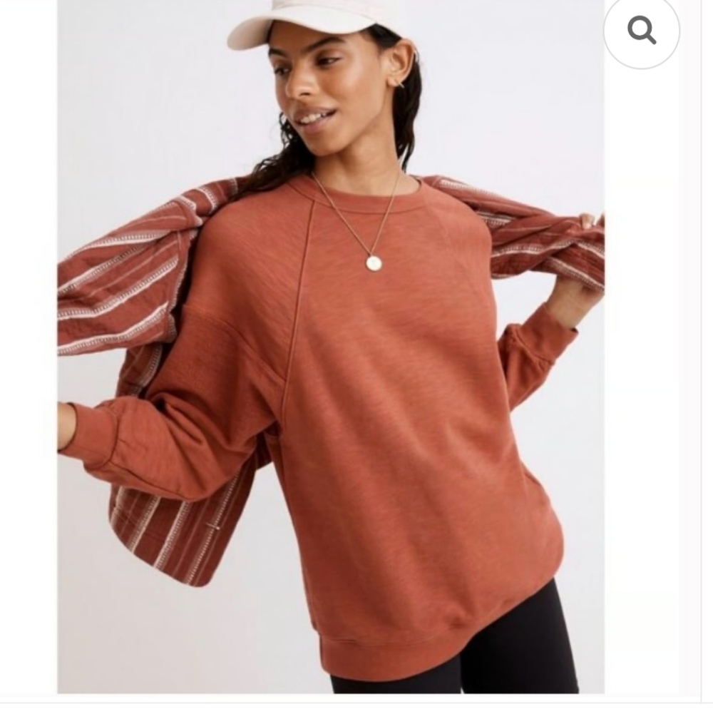 MADEWELL BURNT ORANGE OVERSIZED SWEATSHIRT Size Small